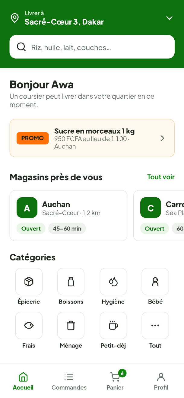 Accueil de l'application Yoobilo