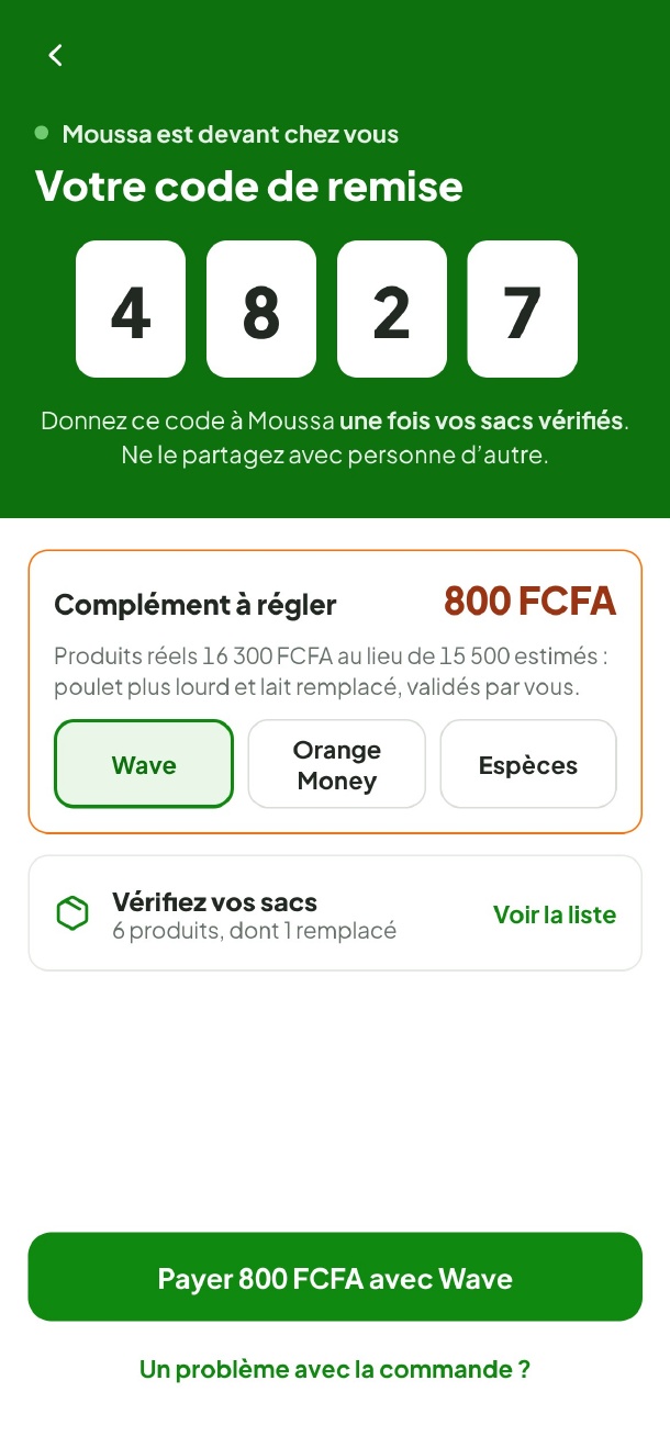 Preuve de livraison par code OTP
